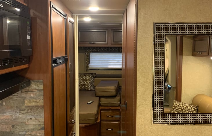 A picture of the length of the RV of 25.6 which is ideal for all federal and state parks.