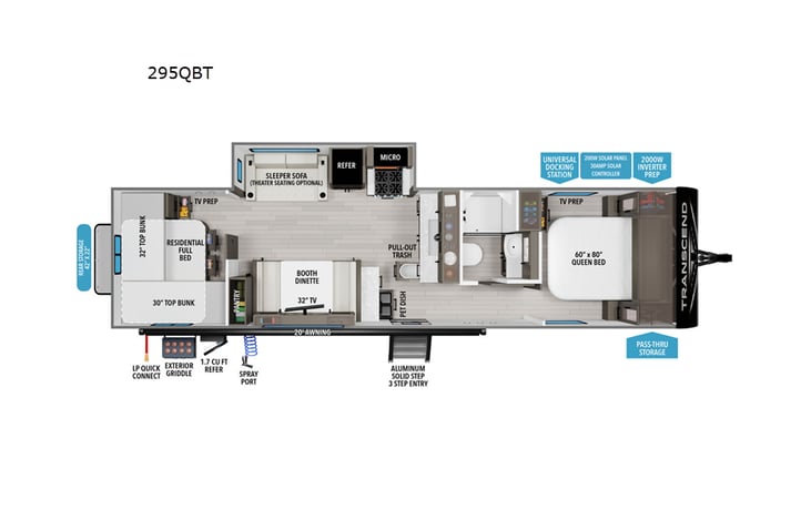 Representative floor plan provided by a trusted RVshare partner.