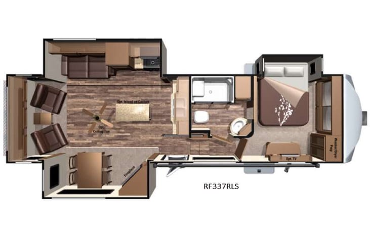 Representative floor plan provided by a trusted RVshare partner.