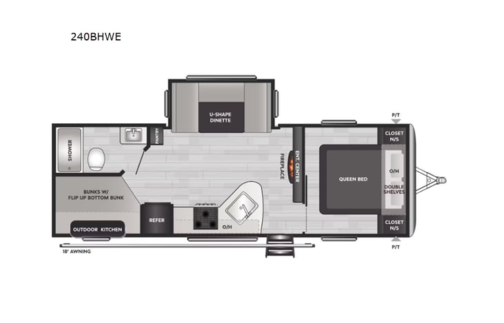 Representative floor plan provided by a trusted RVshare partner.