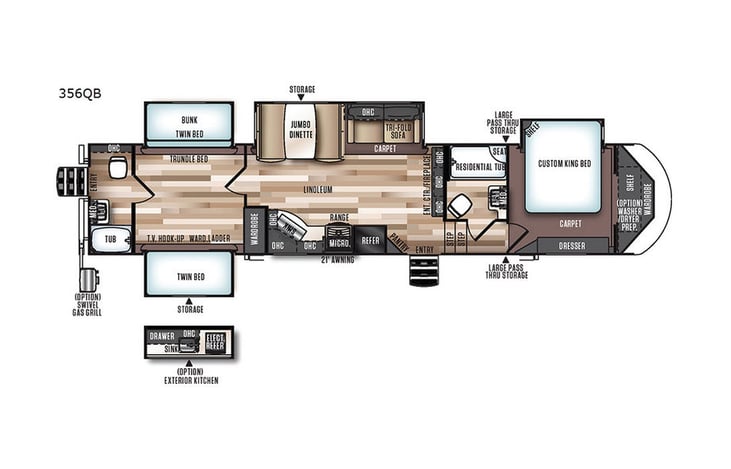 Representative floor plan provided by a trusted RVshare partner.