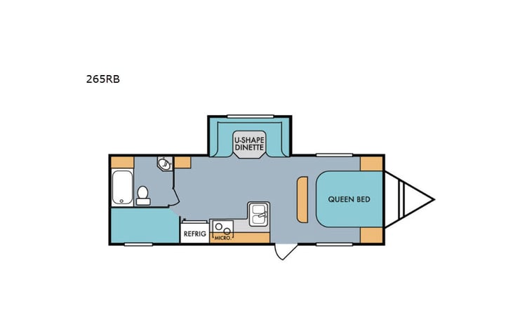 Representative floor plan provided by a trusted RVshare partner.