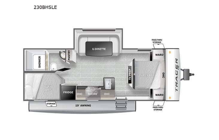 Representative floor plan provided by a trusted RVshare partner.
