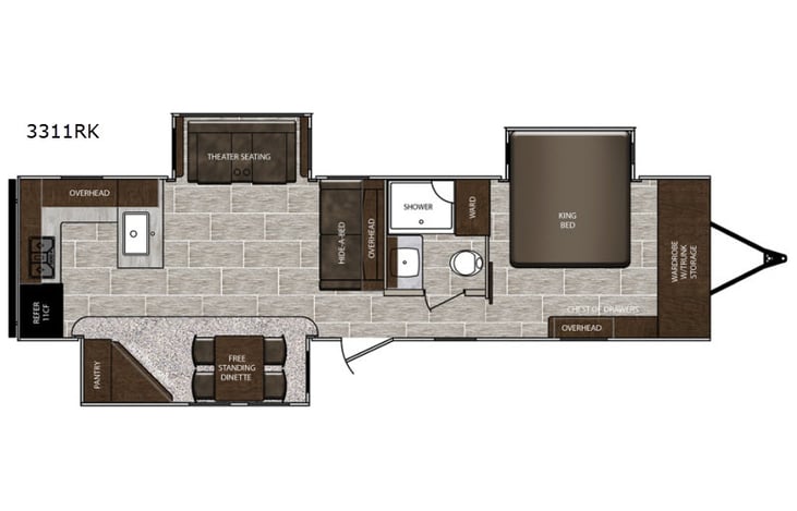 Representative floor plan provided by a trusted RVshare partner.