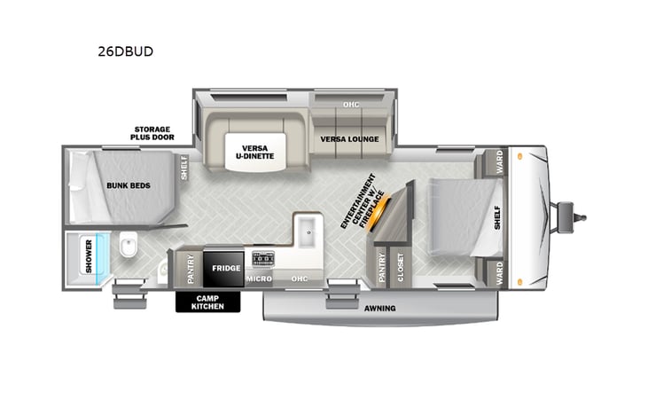 Representative floor plan provided by a trusted RVshare partner.