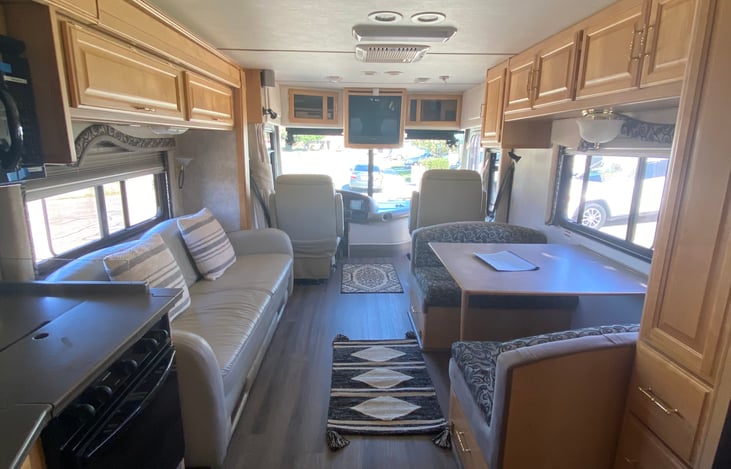 Front section of the RV. Love the new floors