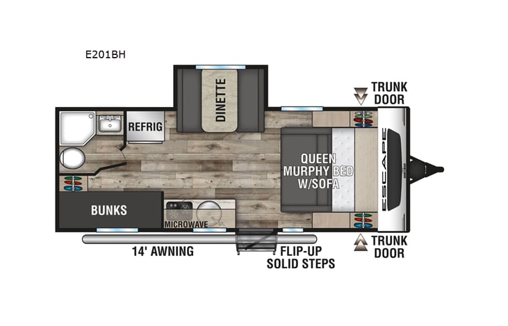Representative floor plan provided by a trusted RVshare partner.