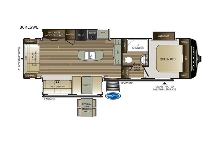 Representative floor plan provided by a trusted RVshare partner.