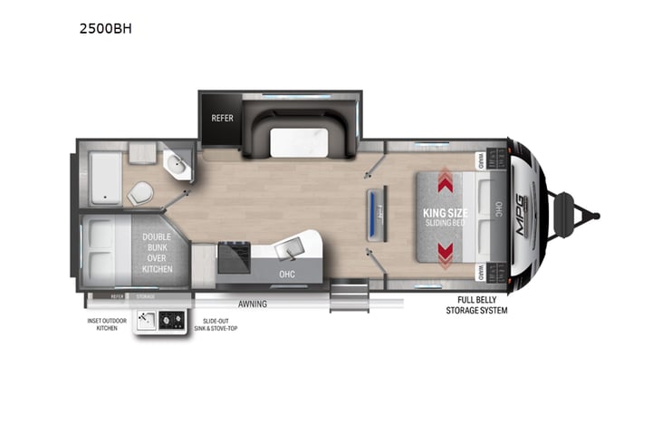 Representative floor plan provided by a trusted RVshare partner.