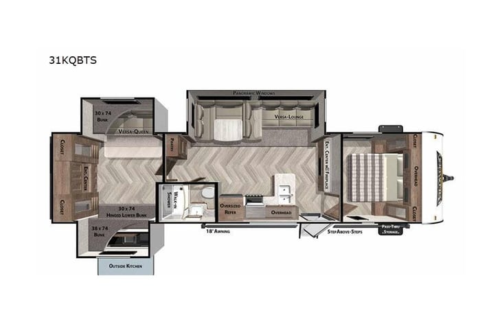 Representative floor plan provided by a trusted RVshare partner.