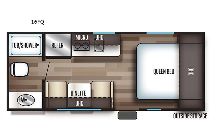Representative floor plan provided by a trusted RVshare partner.