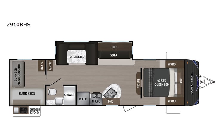 Representative floor plan provided by a trusted RVshare partner.