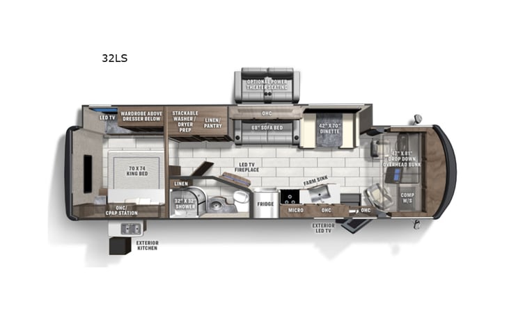 Representative floor plan provided by a trusted RVshare partner.