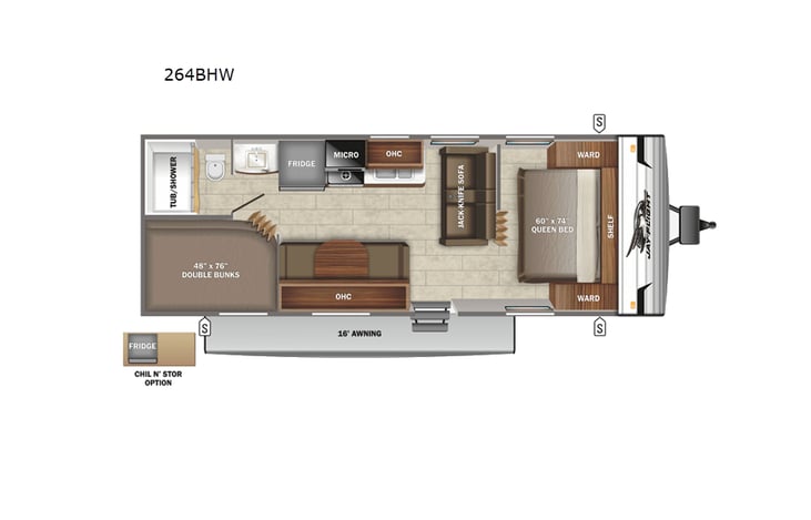 Representative floor plan provided by a trusted RVshare partner.