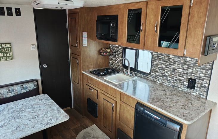 Plenty of counter space and storage, with pantry, overhead and undercounter cabinets!