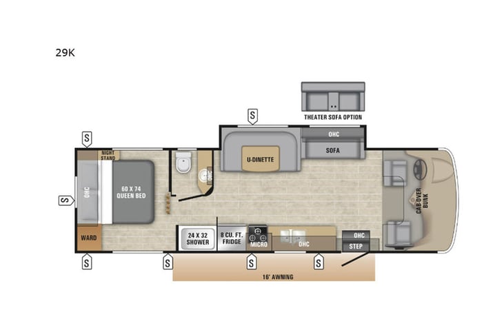 Representative floor plan provided by a trusted RVshare partner.