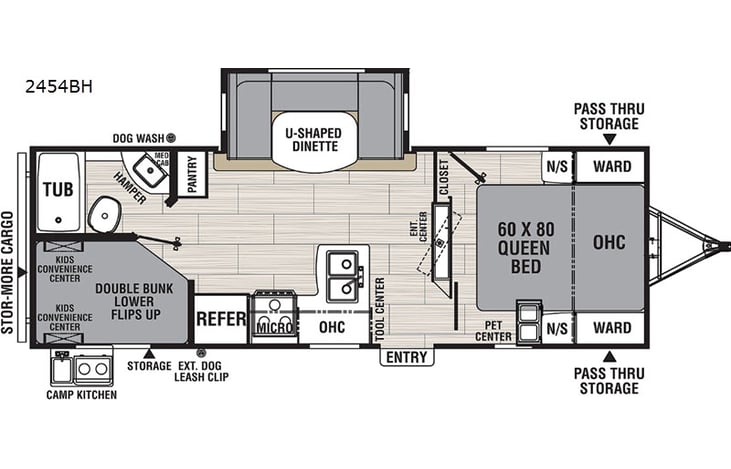 Representative floor plan provided by a trusted RVshare partner.