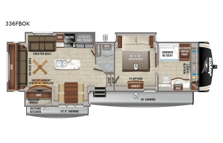 Representative floor plan provided by a trusted RVshare partner.