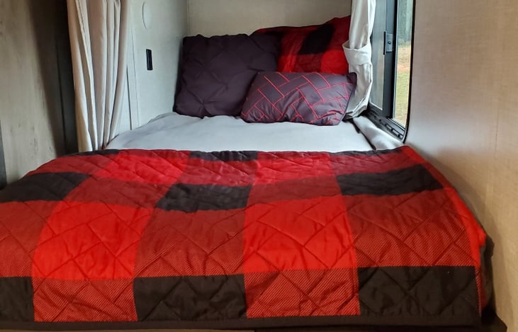 Each bunk has a USB outlet and light