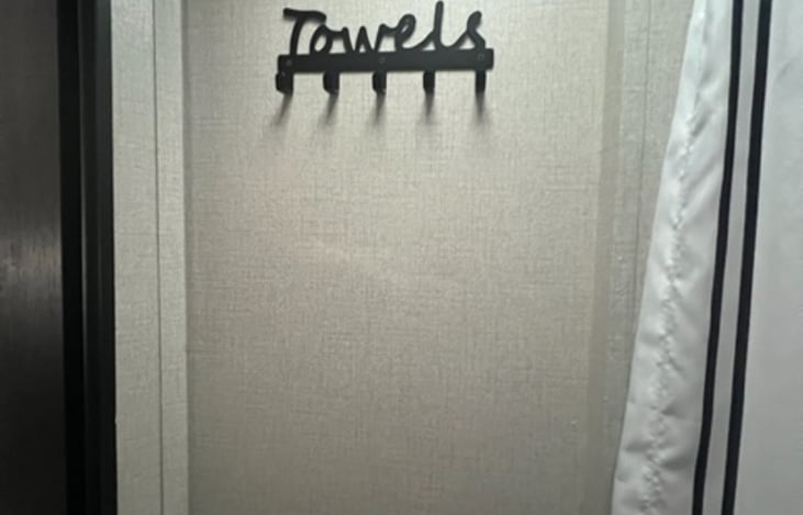 Towel rack in the bathroom