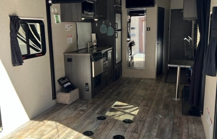 open floor space for toys and gear.