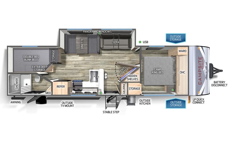 Stock photo to show you all that the camper has to offer - space and all