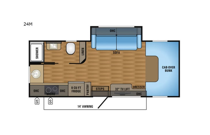 Representative floor plan provided by a trusted RVshare partner.
