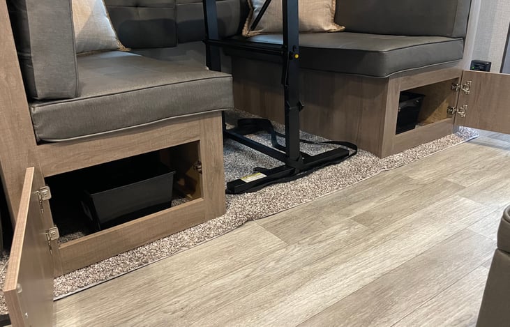 Storage under dinette