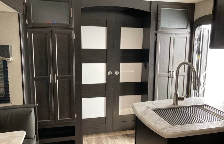 Sliding doors to master bedroom