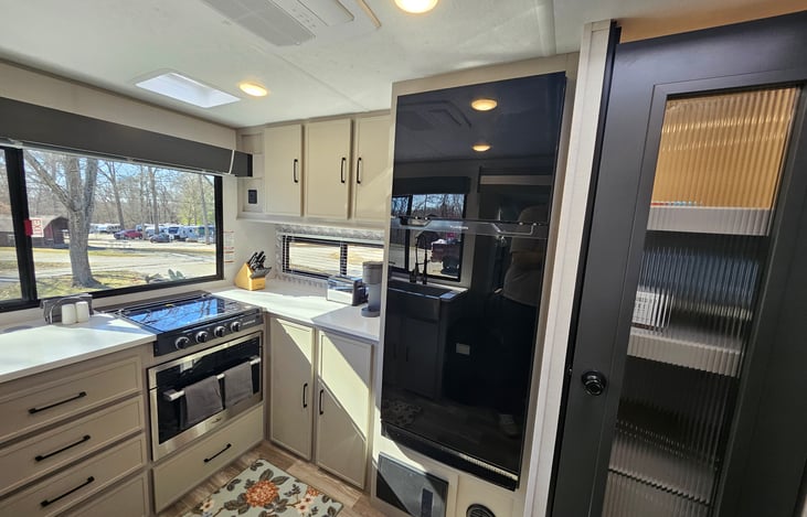 Plenty of counter space and nice size fridge