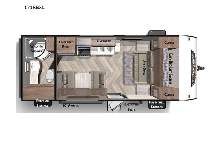 Representative floor plan provided by a trusted RVshare partner.