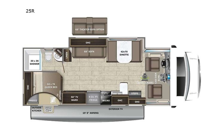 Representative floor plan provided by a trusted RVshare partner.