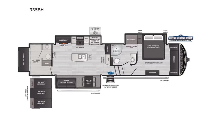 Representative floor plan provided by a trusted RVshare partner.
