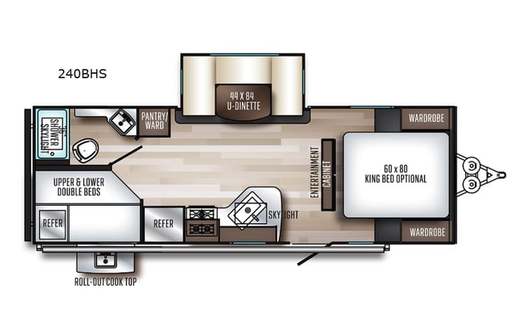 Representative floor plan provided by a trusted RVshare partner.
