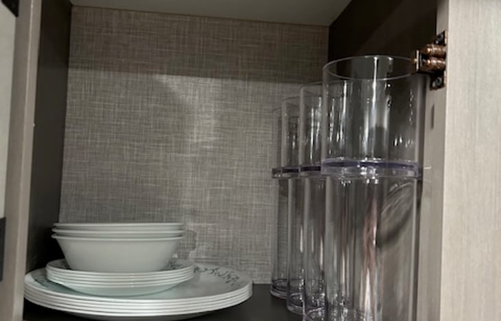 Service for six with durable Correlle dishes and drinkware, sturdy and road-friendly