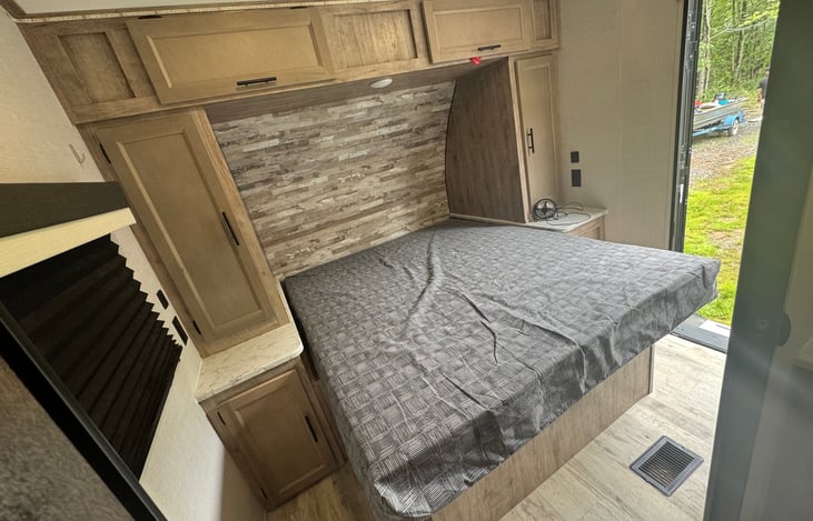 Bedroom with door to outside