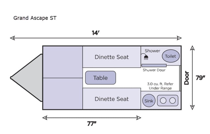 Representative floor plan provided by a trusted RVshare partner.