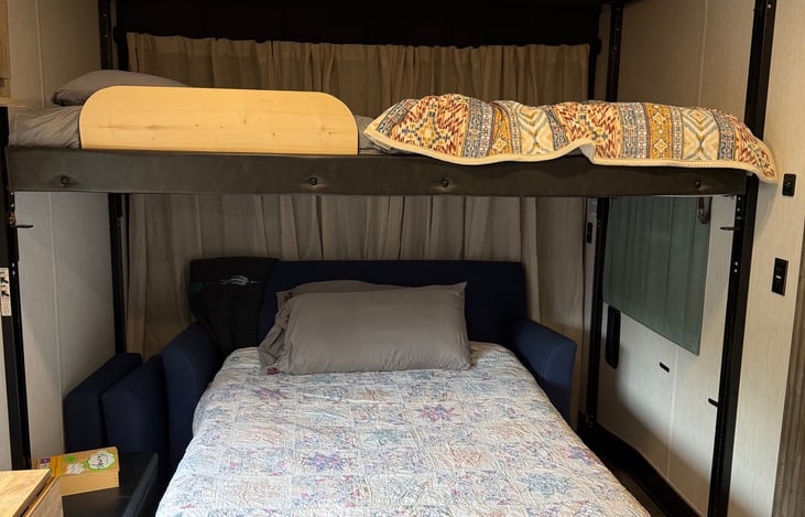 Happy Jack Bed Lowered and Pull out Sofa for maximum sleeping arrangement