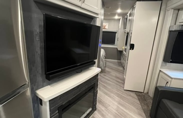 TV and Electric Fireplace in Living area