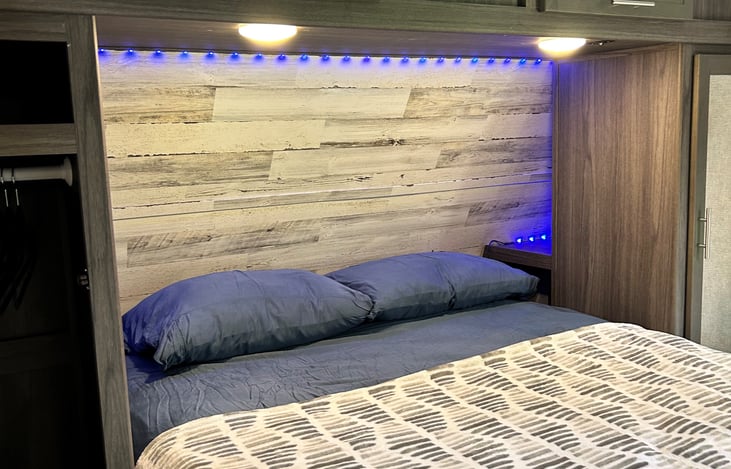 Primary bedroom with LED lights