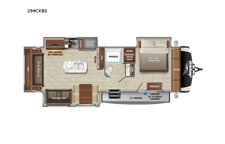 Representative floor plan provided by a trusted RVshare partner.