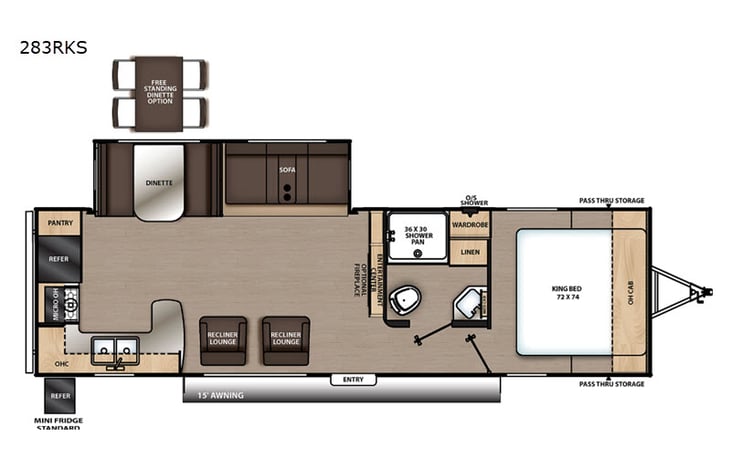 Representative floor plan provided by a trusted RVshare partner.