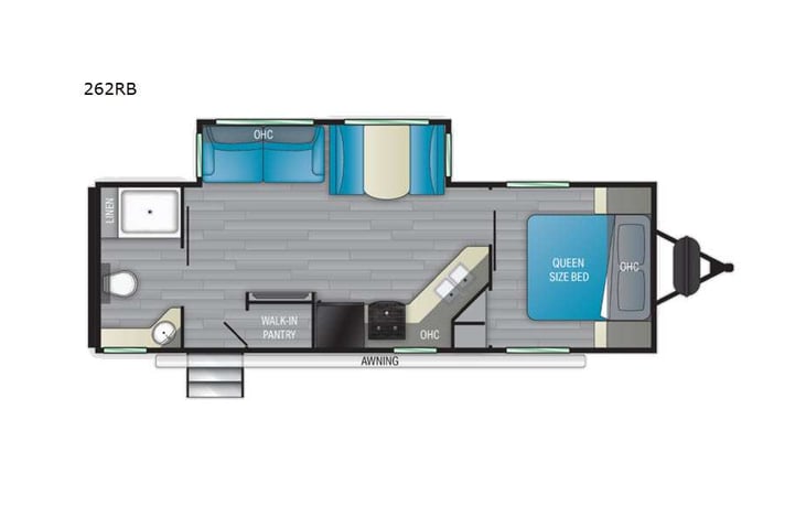 Representative floor plan provided by a trusted RVshare partner.