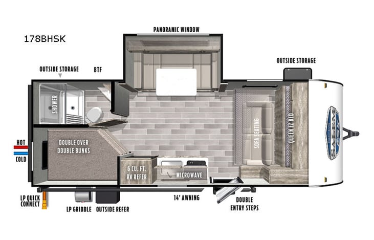 Representative floor plan provided by a trusted RVshare partner.