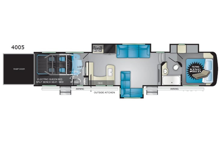 Representative floor plan provided by a trusted RVshare partner.