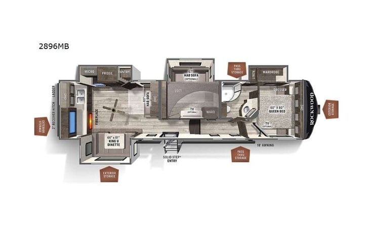 Representative floor plan provided by a trusted RVshare partner.