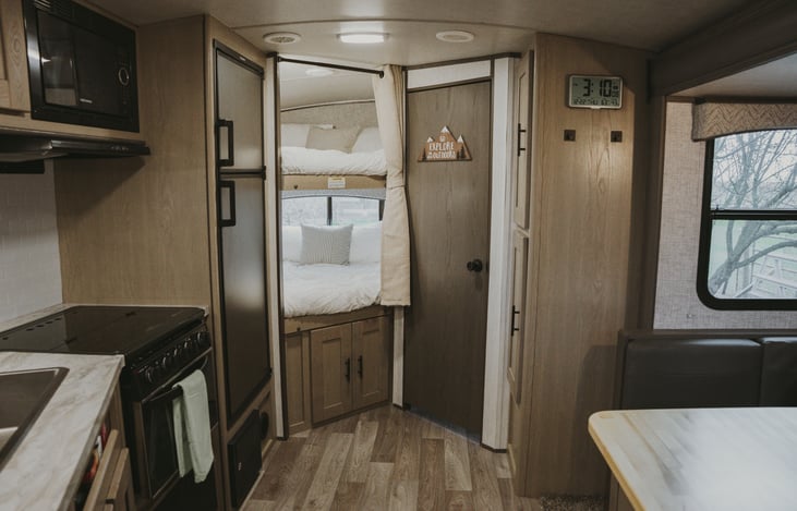 Double bunk beds with luxury comforter sets