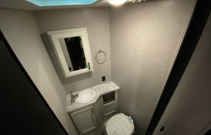 Half bath in spare bedroom