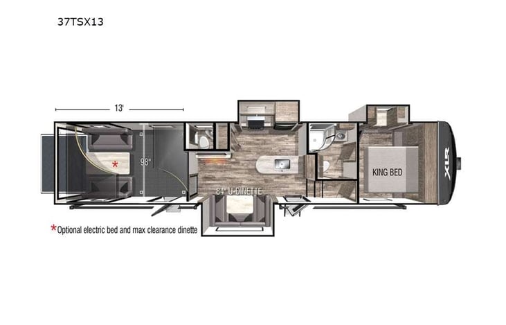 Representative floor plan provided by a trusted RVshare partner.