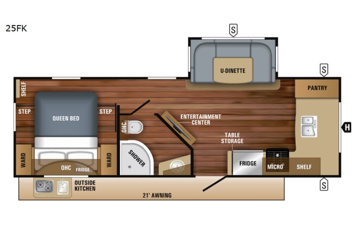 Representative floor plan provided by a trusted RVshare partner.
